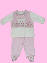 Completo due pezzi neonata in ciniglia