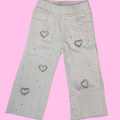 Pantaloni bianchi con strass neonata - 12/36 mesi