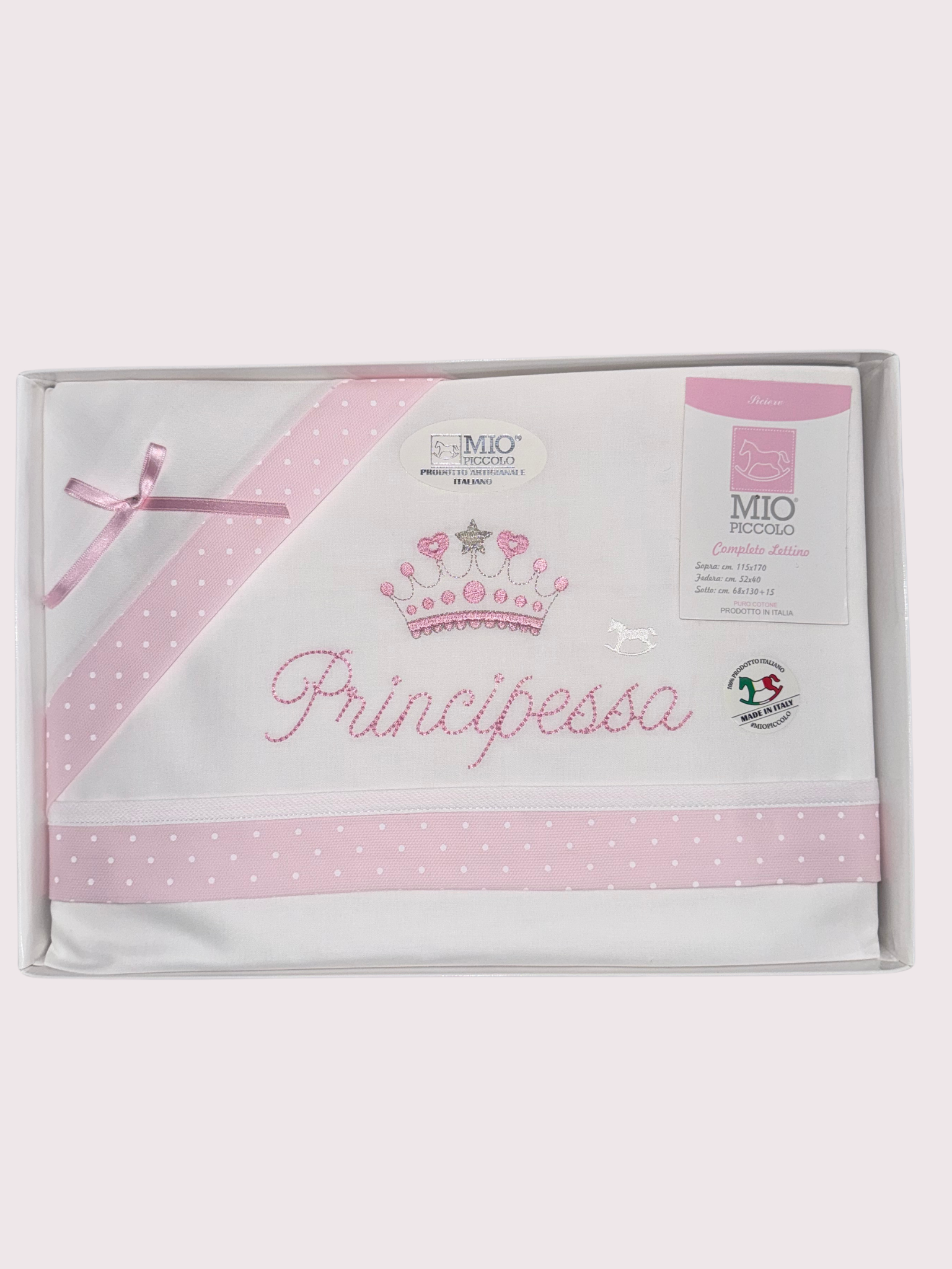 Composè lenzuola in cotone per lettino