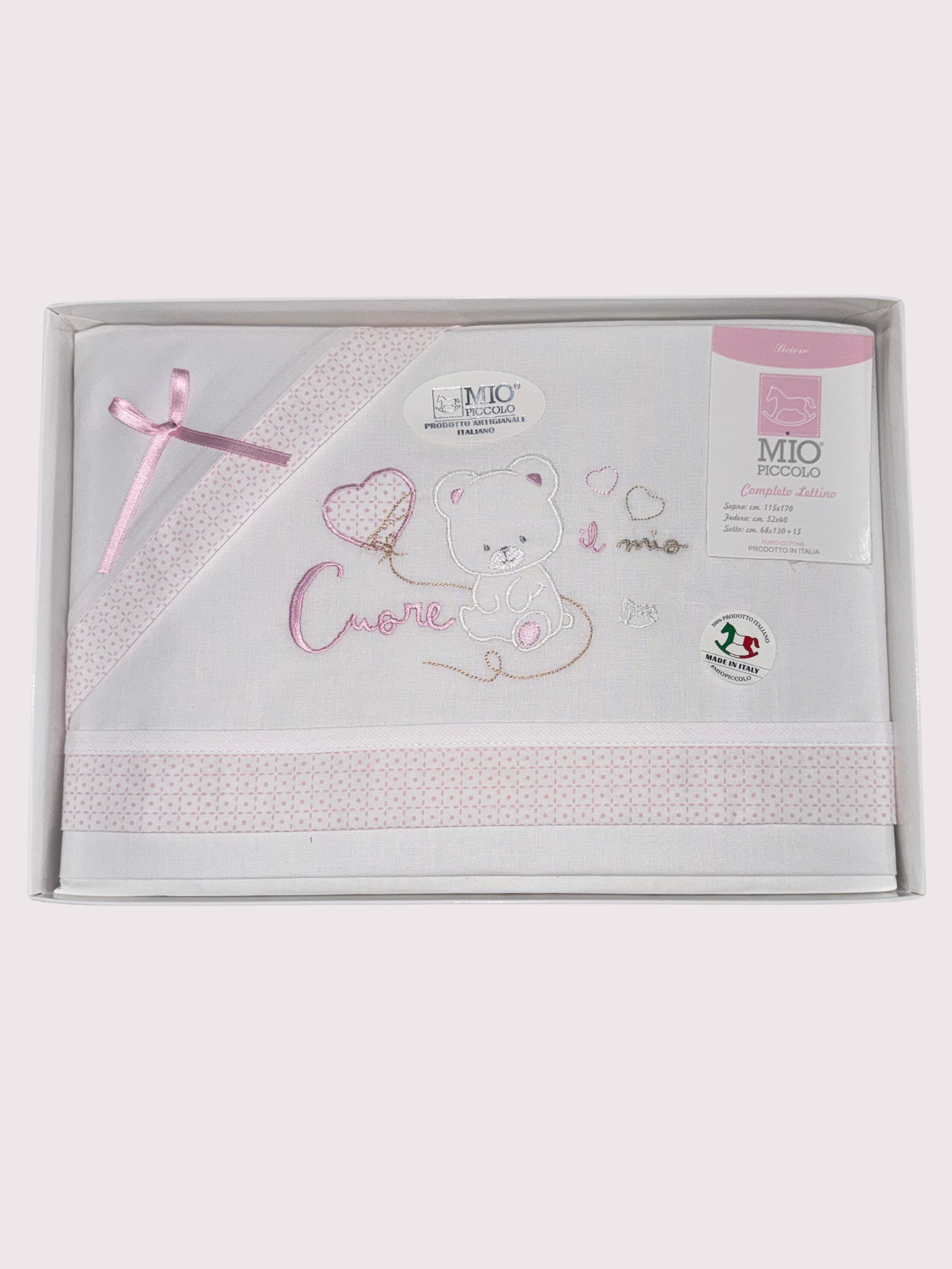 Composè lenzuola in cotone per lettino