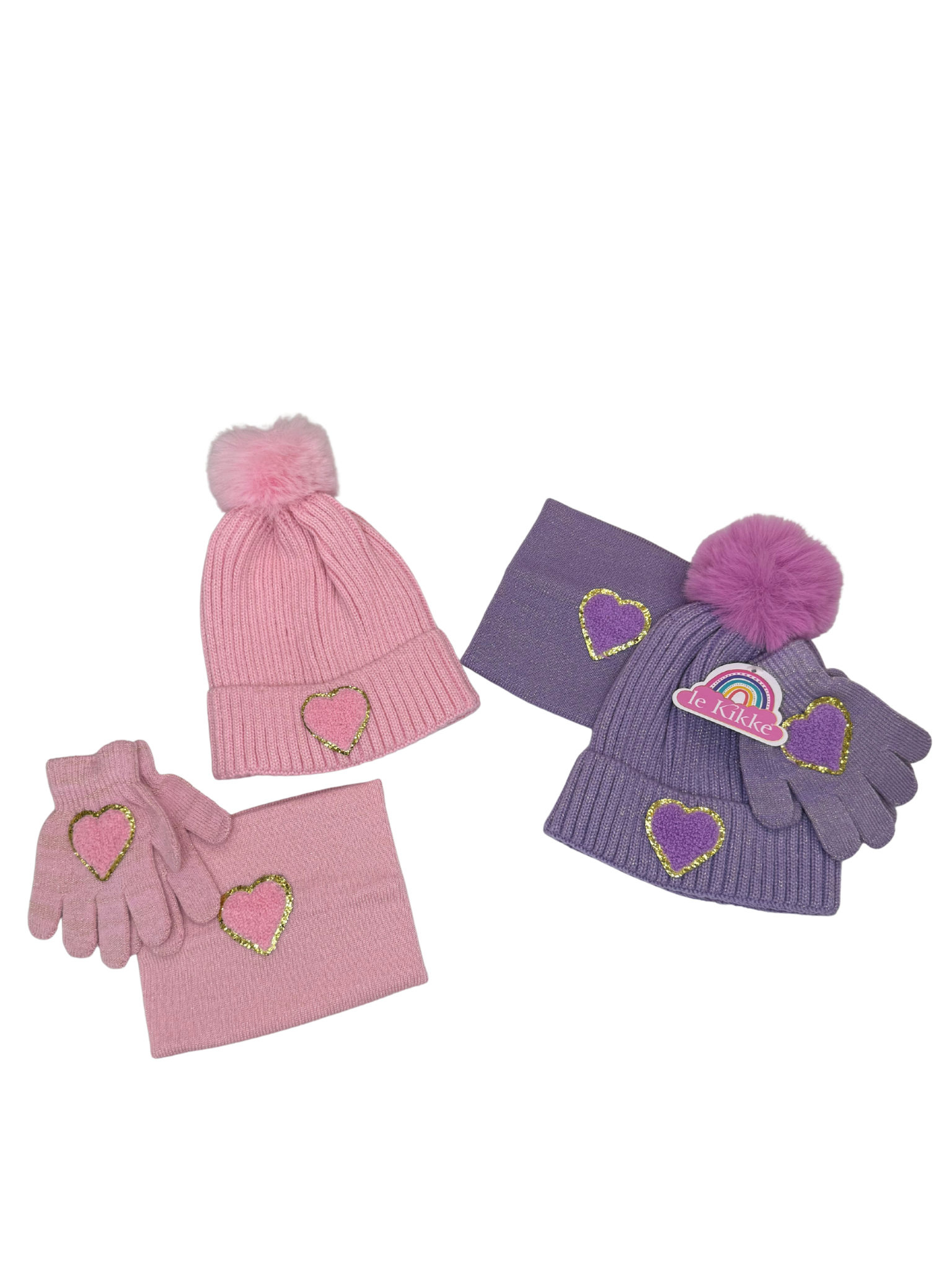 Hat, neck warmer and gloves set - Le Kikke