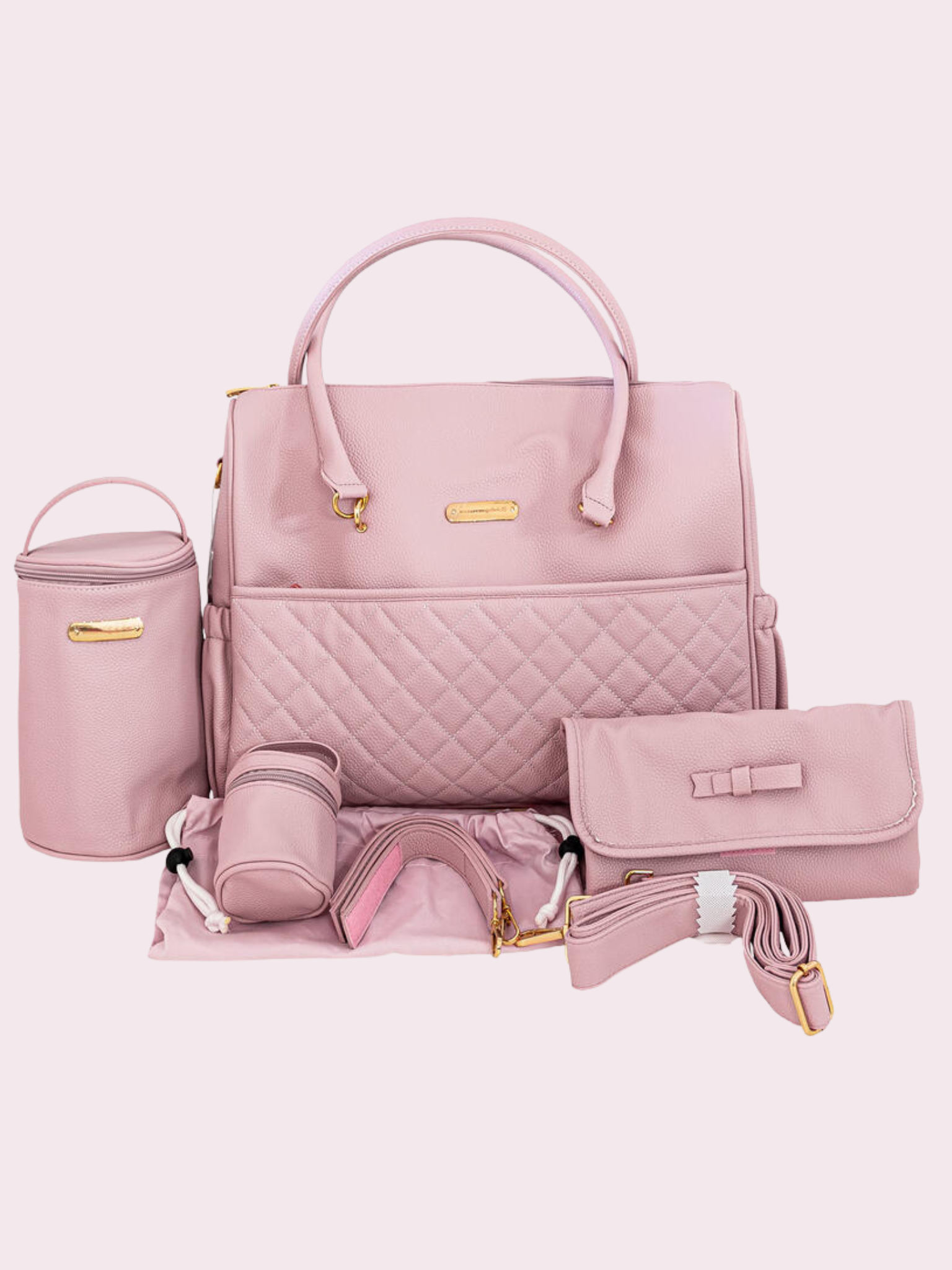 Borsone in ecopelle con set