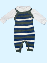 Knitted baby dungarees - 1/18 months