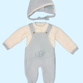 Salopette neonato con cuffietta