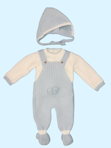 Salopette neonato con cuffietta