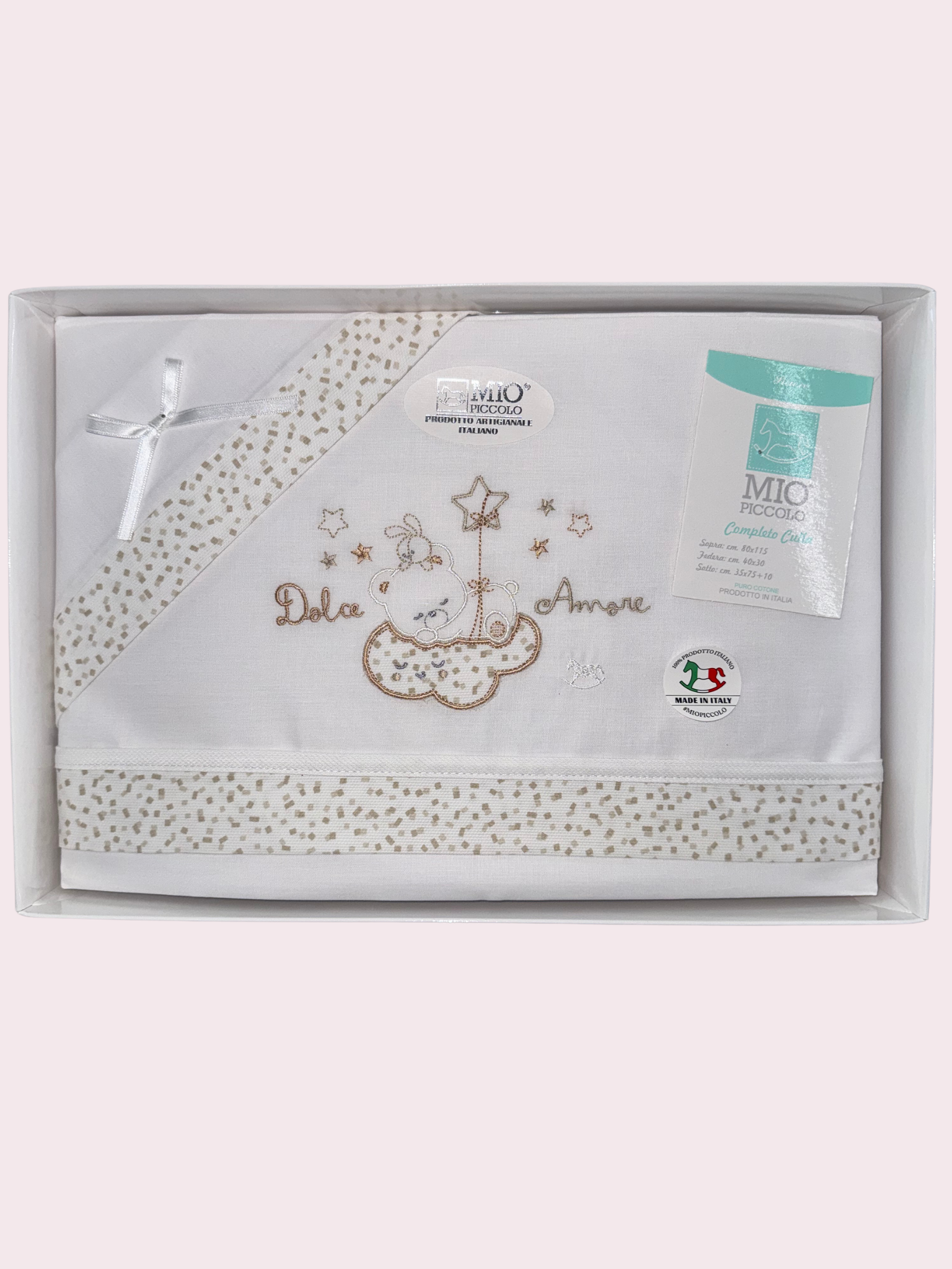 Composè lenzuola in cotone per carrozzina