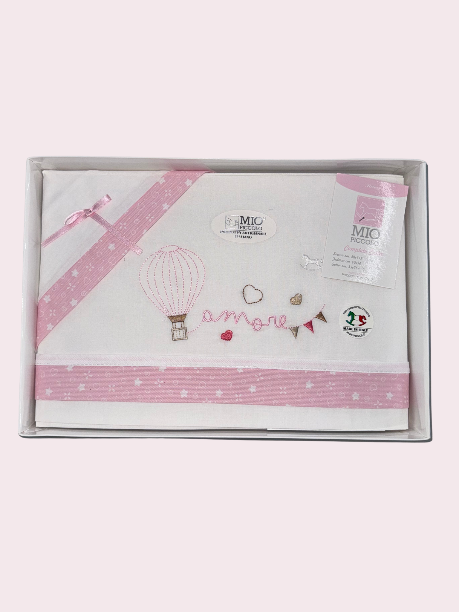 Composè lenzuola in cotone per carrozzina