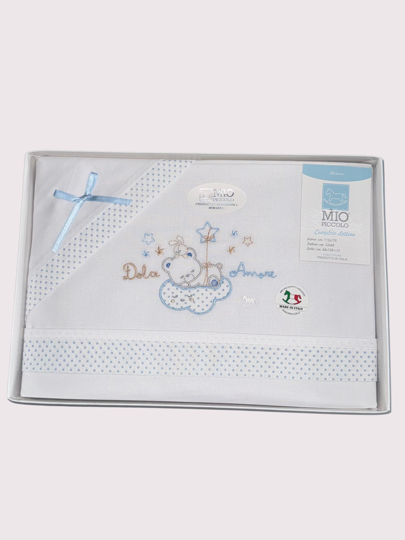 Composè lenzuola in cotone per lettino