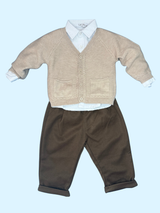 Completo elegante neonato con camicia - 3/18 mesi