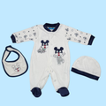 Chenille sleepsuit, hat, and bib set - newborn