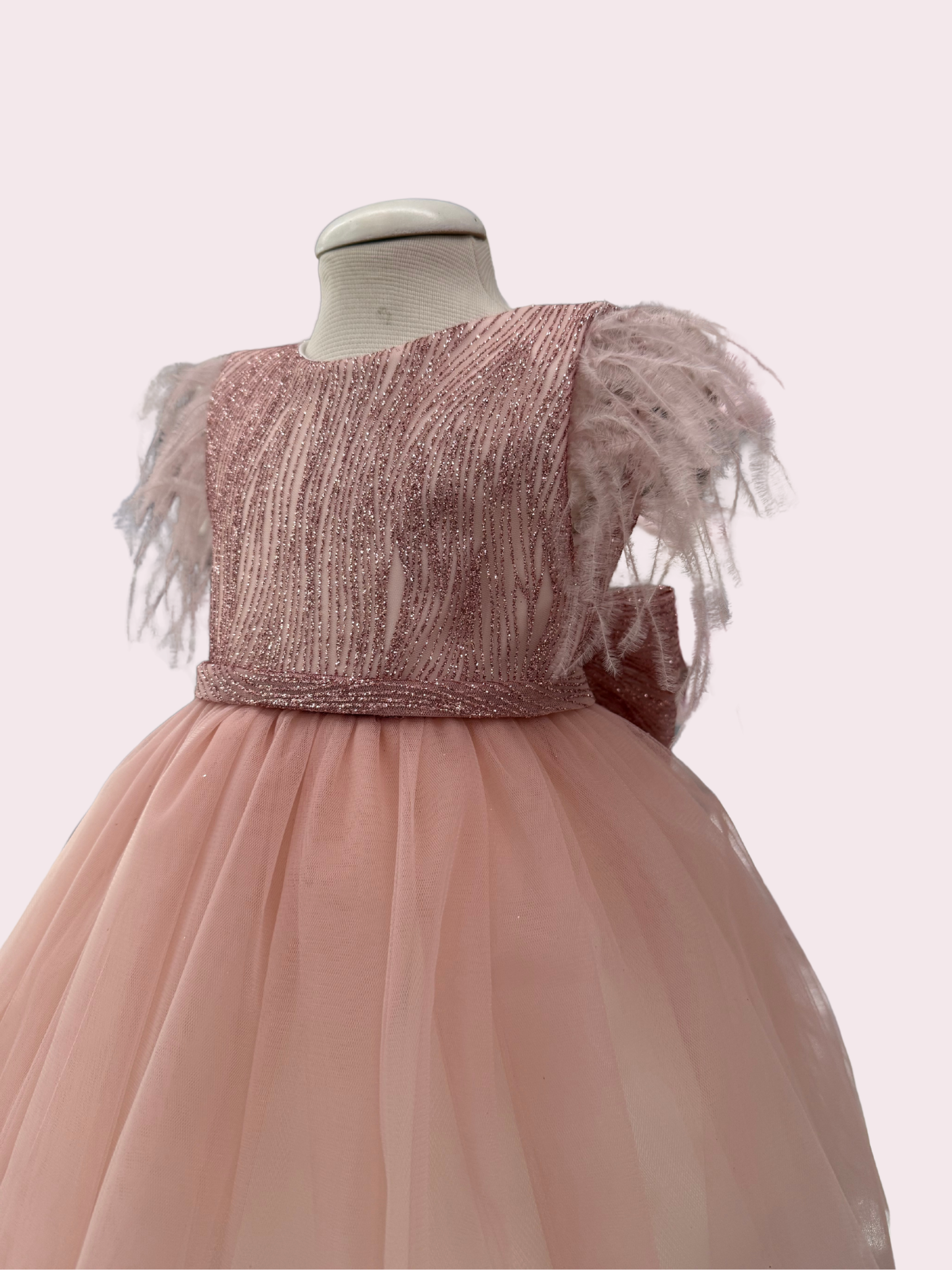 Abito con piume da cerimonia neonata - Incanto
