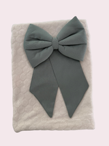 Coperta in ciniglia con fiocco per carrozzina