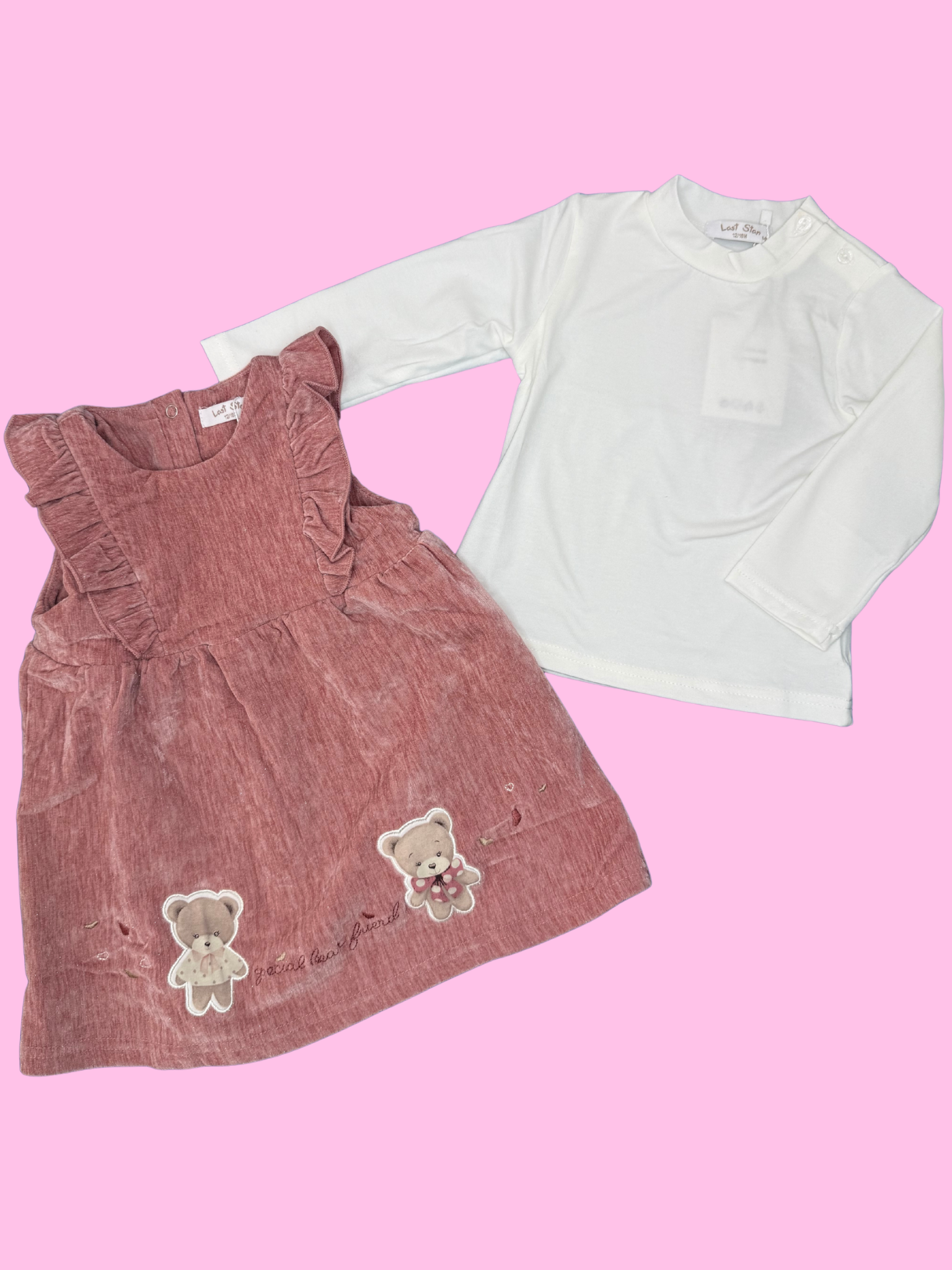 Vestito in velluto neonata - 3/18 mesi