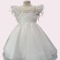 Baby ceremony dress with feathers - Incanto