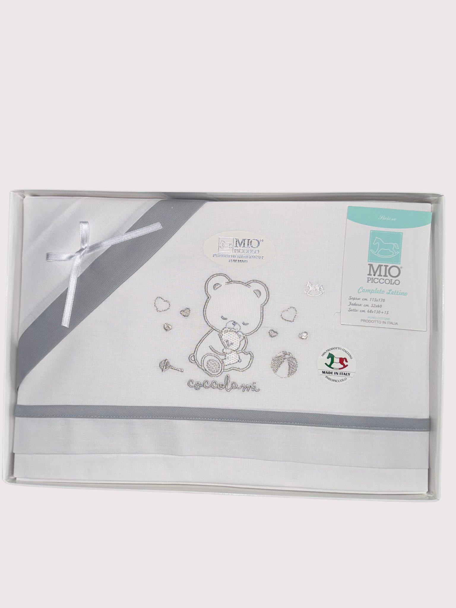 Composè lenzuola in cotone per lettino