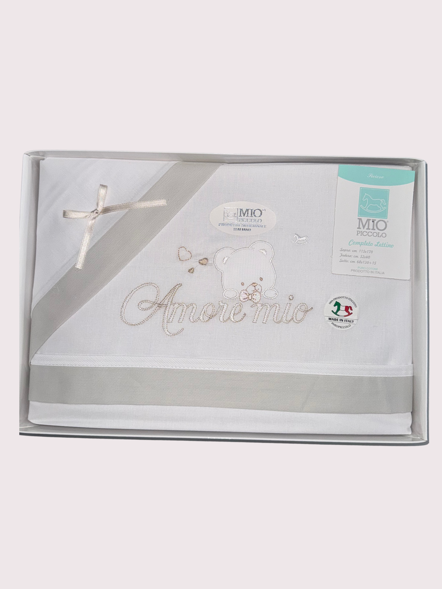 Composè lenzuola in cotone per lettino