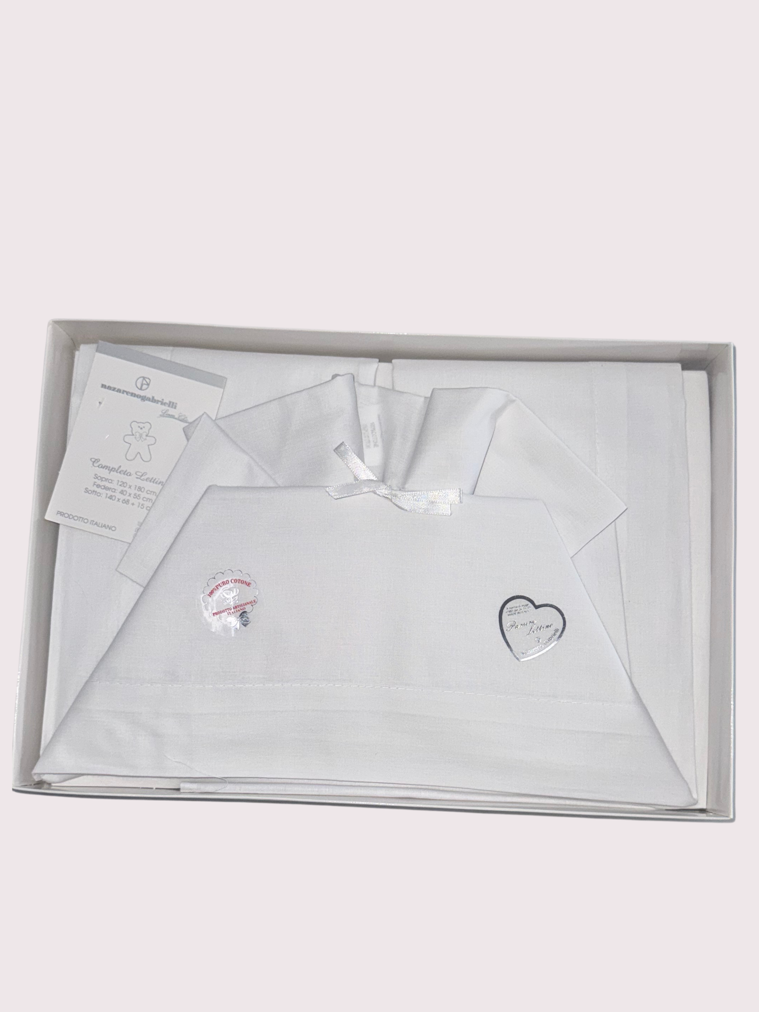 Composè lenzuola in cotone per lettino