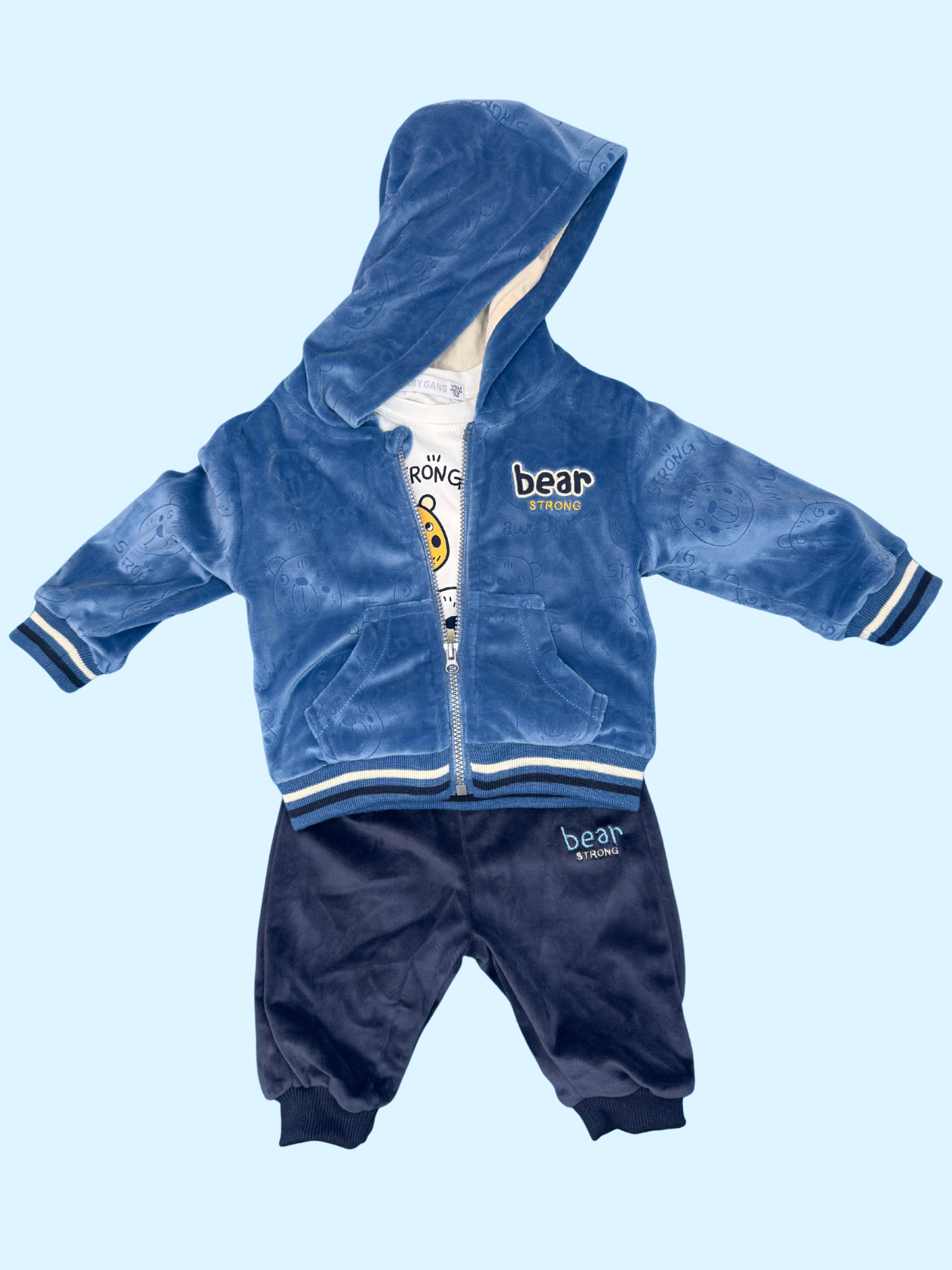 Tuta neonato in ciniglia - 1/12 mesi