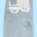 Newborn's first outfit set in cotton yarn - HopHopla