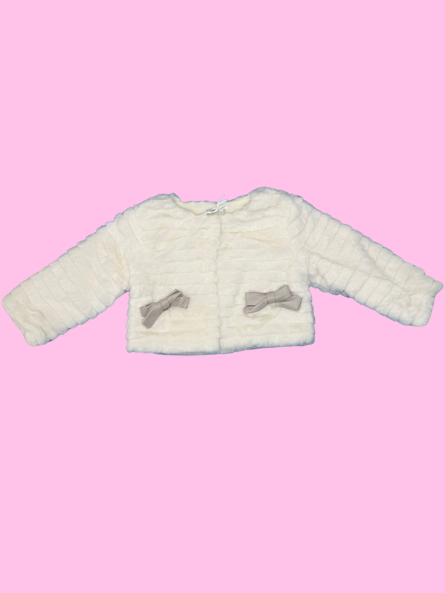 Completo elegante neonata con pelliccia - 12/36 mesi