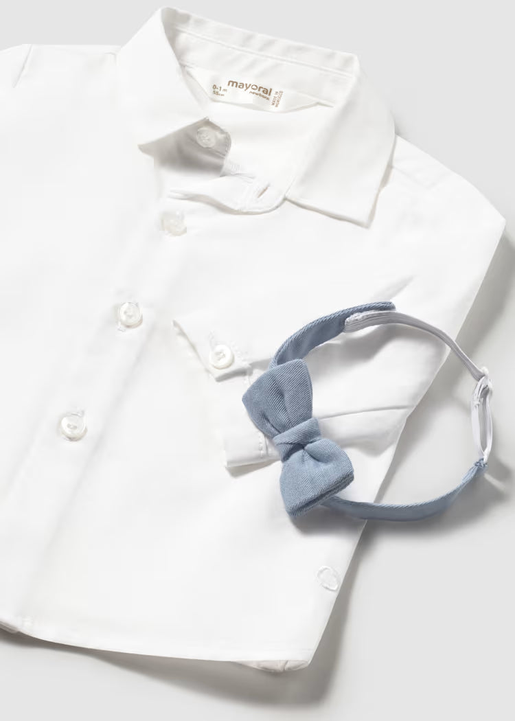 Baby cotton shirt with bow tie