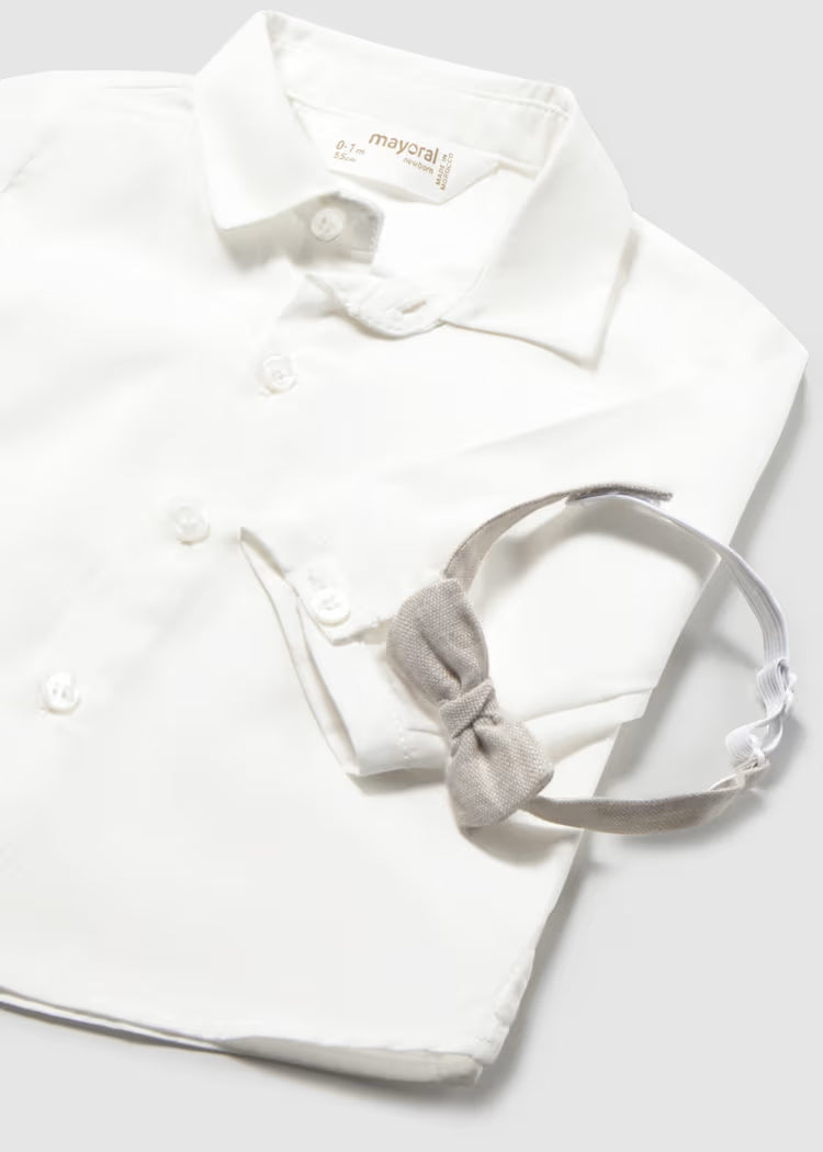 Baby cotton shirt with bow tie