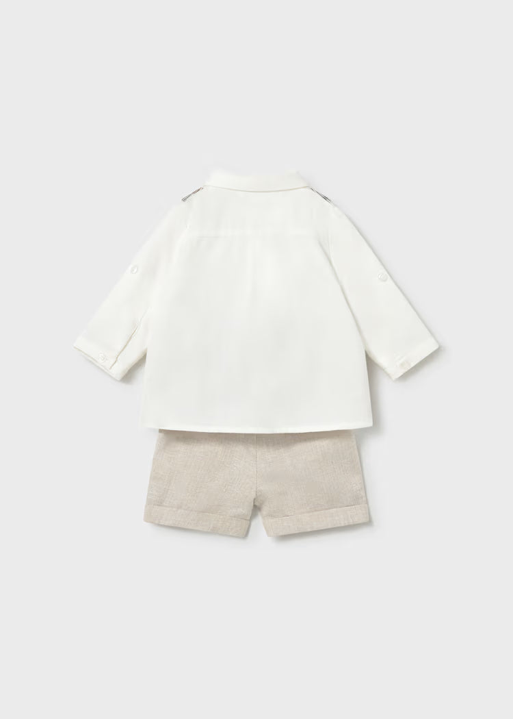 Newborn cotton and linen waistcoat set