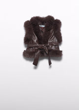 Gilet in ecopelle con pelliccia - Abel & Lula