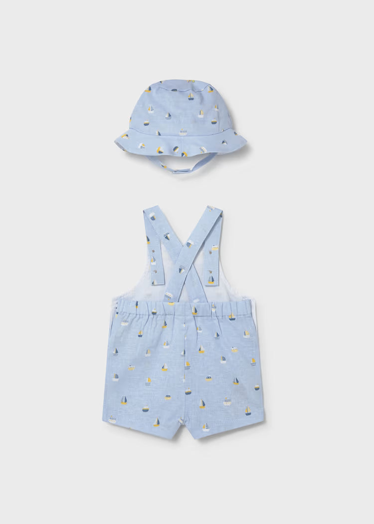 Baby dungarees with matching hat