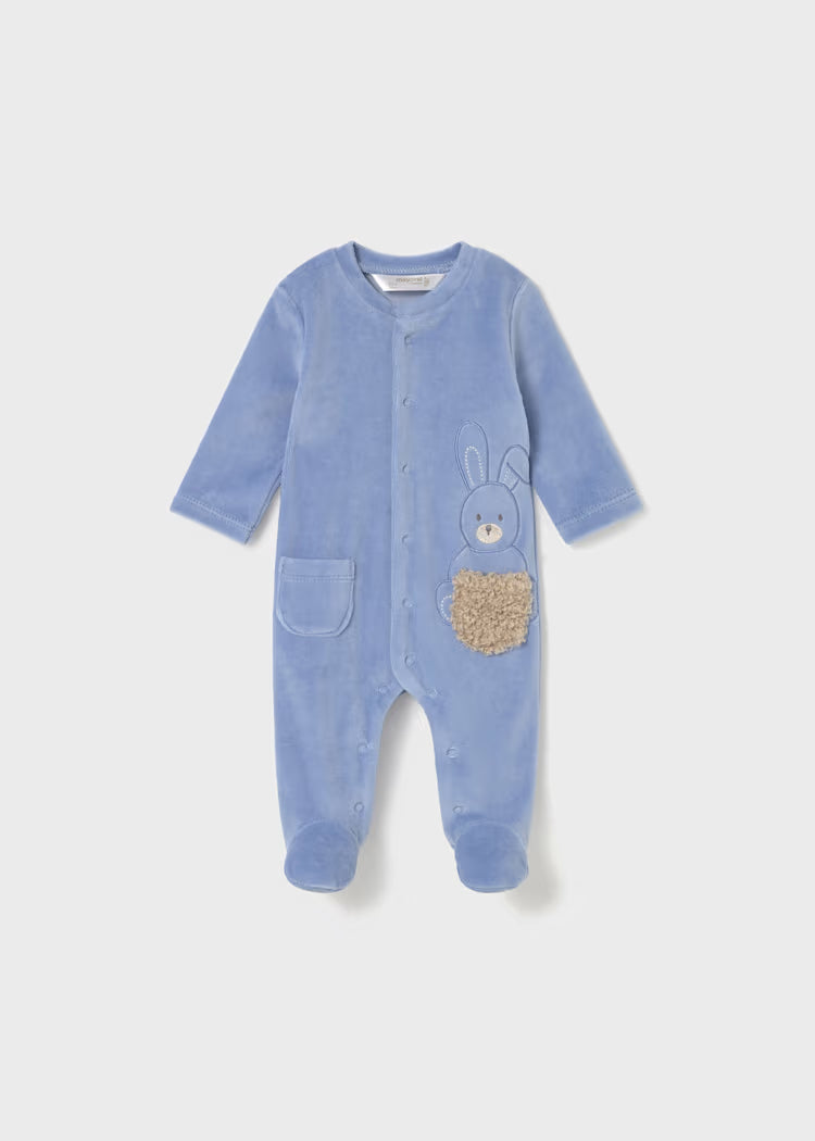 Baby velour sleepsuit