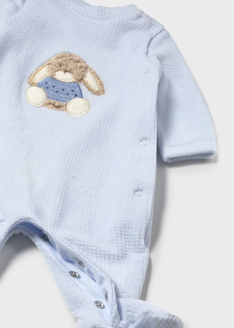 Baby velour sleepsuit