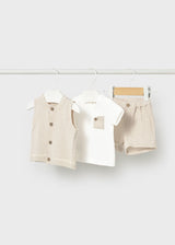 Completo tre pezzi neonato in cotone