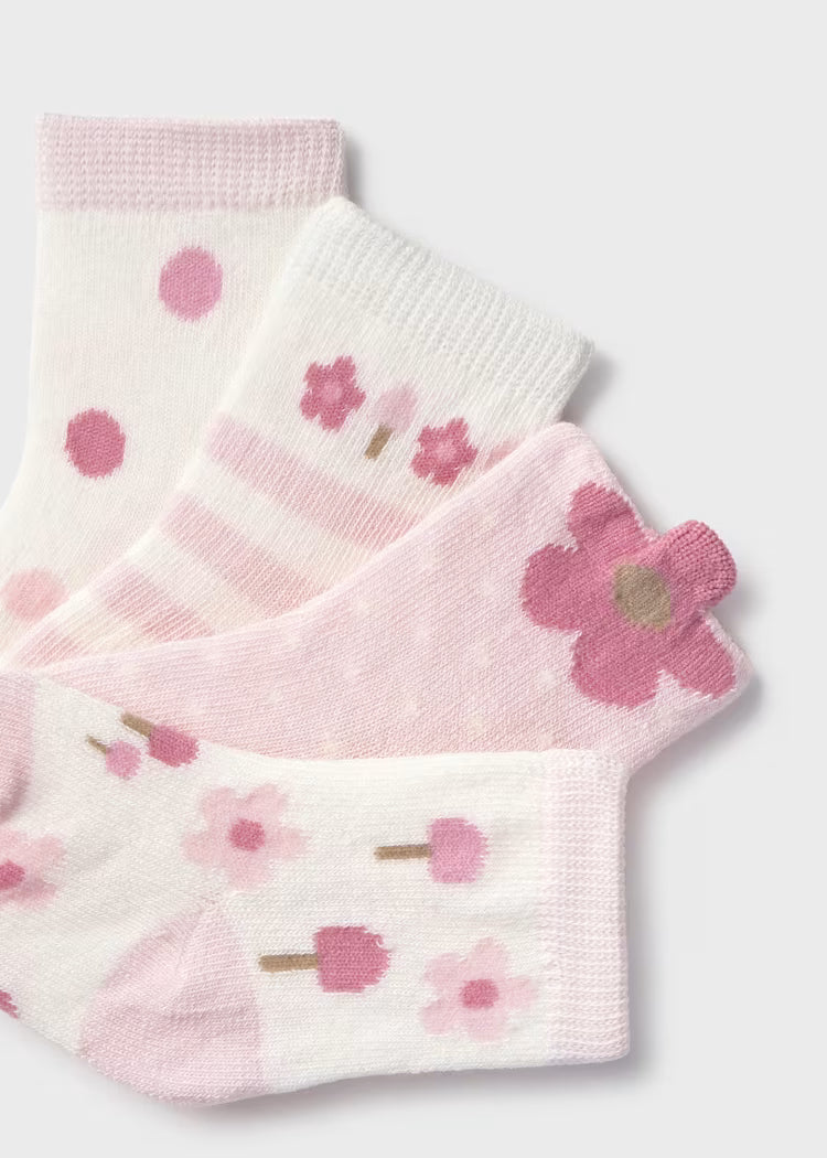 Set of 4 baby girl warm cotton socks - Mayoral