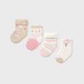 Set of 4 warm cotton baby girl socks - Mayoral