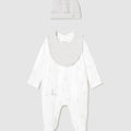 Set tutina, bavaglino e cappello - neutro